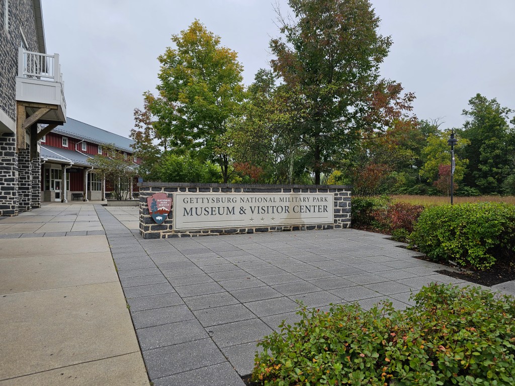 Welcome sign at Gettysburg National Military Park.
